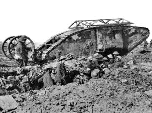 Mark I "male" tank, named C-15, near Thiepval, 25 September 1916